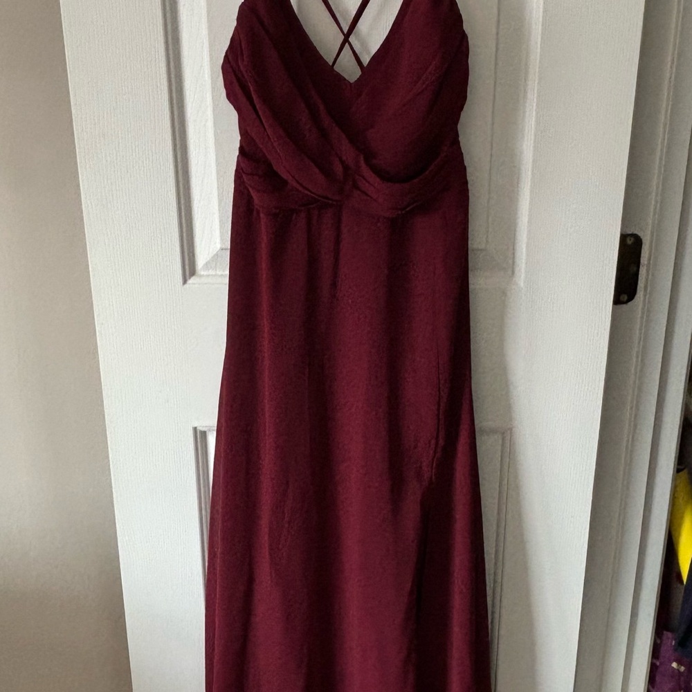 Lulu's Burgundy Backless Dress